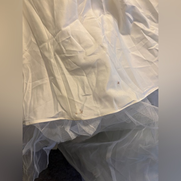 Jewel by David’s Bridal Crystal Chevron Strapless Tulle Wedding Dress - Picture 10 of 11